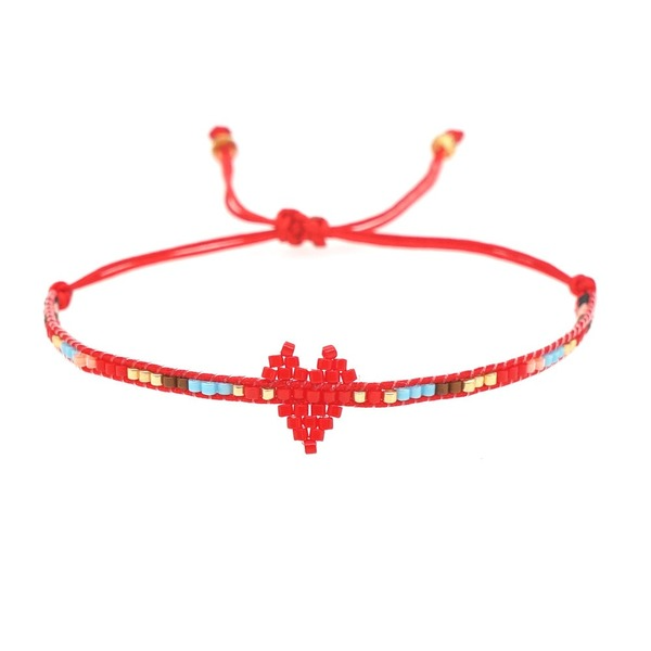 Bulk Jewelry Wholesale red Miyuki beads hand-woven love bracelet JDC-gbh436 Wholesale factory from China YIWU China