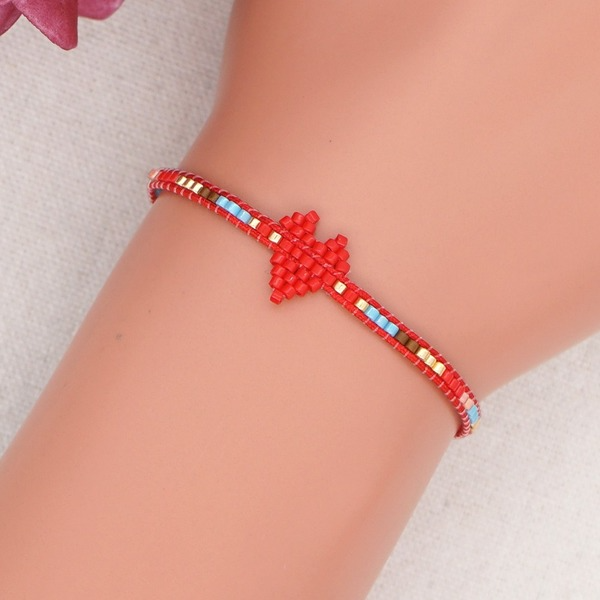 Bulk Jewelry Wholesale red Miyuki beads hand-woven love bracelet JDC-gbh436 Wholesale factory from China YIWU China