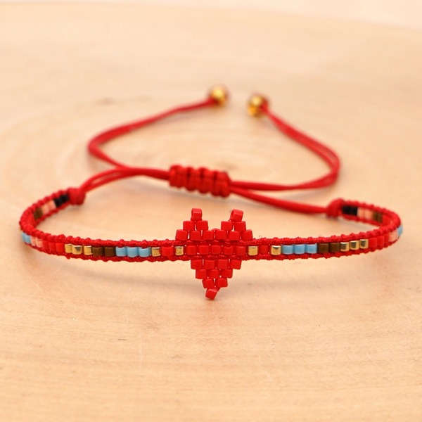 Bulk Jewelry Wholesale red Miyuki beads hand-woven love bracelet JDC-gbh436 Wholesale factory from China YIWU China