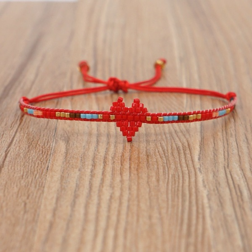 Bulk Jewelry Wholesale red Miyuki beads hand-woven love bracelet JDC-gbh436 Wholesale factory from China YIWU China