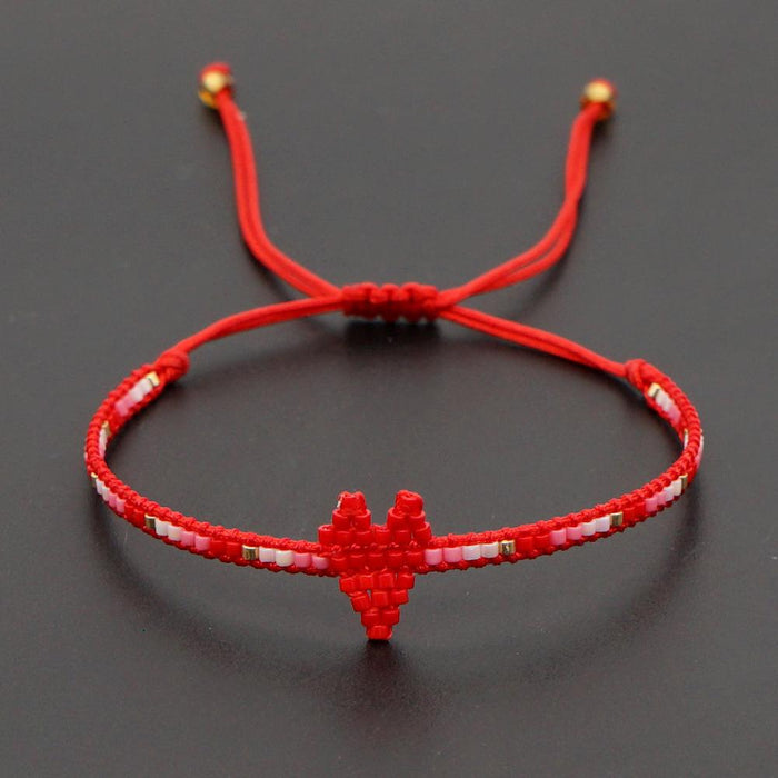 Bulk Jewelry Wholesale red Miyuki beads hand-woven love bracelet JDC-gbh436 Wholesale factory from China YIWU China