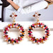 Wholesale Red Pearl Rhinestone Earrings JDC-ES-SK068 Earrings 深刻 Wholesale Jewelry JoyasDeChina Joyas De China