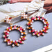 Wholesale Red Pearl Rhinestone Earrings JDC-ES-SK068 Earrings 深刻 Wholesale Jewelry JoyasDeChina Joyas De China