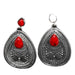 Wholesale red pine gem metal earrings JDC-ES-WN026 Earrings 薇妮 Wholesale Jewelry JoyasDeChina Joyas De China