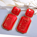 Wholesale red resin earrings JDC-ES-SK051 Earrings 深刻 Wholesale Jewelry JoyasDeChina Joyas De China