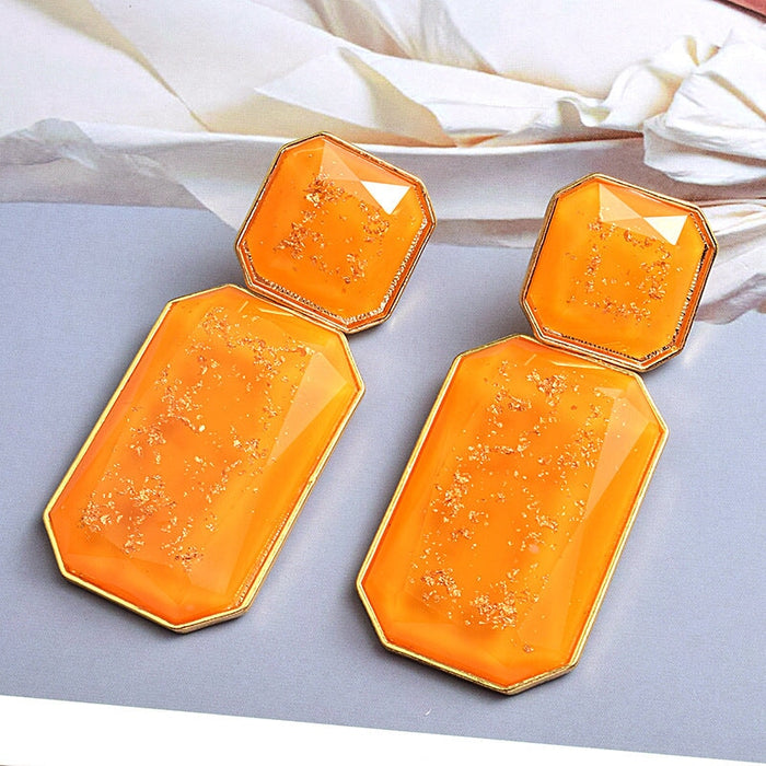 Wholesale red resin earrings JDC-ES-SK051 Earrings 深刻 Wholesale Jewelry JoyasDeChina Joyas De China