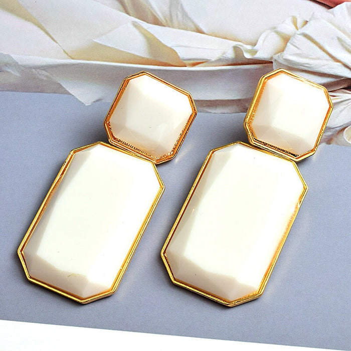 Wholesale red resin earrings JDC-ES-SK051 Earrings 深刻 white Wholesale Jewelry JoyasDeChina Joyas De China