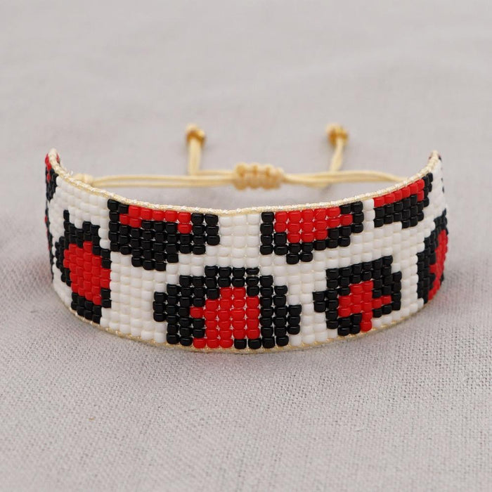 Bulk Jewelry Wholesale red retro national style woven leopard bracelet JDC-gbh328 Wholesale factory from China YIWU China