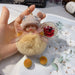 Wholesale red rex rabbit fur soft cute doll Pom Pom Keychain JDC-KC-LX046 Keychains 恋希 Turmeric+Flowers Wholesale Jewelry JoyasDeChina Joyas De China