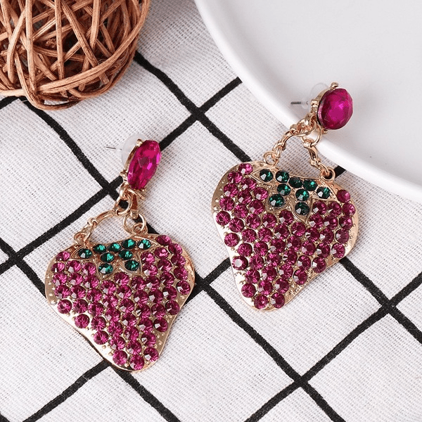 Wholesale red rhinestone earrings JDC-ES-JJ345 Earrings 聚嘉 Wholesale Jewelry JoyasDeChina Joyas De China