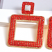 Wholesale red rhinestone earrings JDC-ES-SK052 Earrings 深刻 Wholesale Jewelry JoyasDeChina Joyas De China