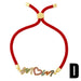 Wholesale red rope inlaid with color copper zircon Mother's Day bracelet JDC-BT-AOS003 Bracelet 翱昇 Wholesale Jewelry JoyasDeChina Joyas De China
