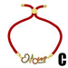 Wholesale red rope inlaid with color copper zircon Mother's Day bracelet JDC-BT-AOS003 Bracelet 翱昇 C Wholesale Jewelry JoyasDeChina Joyas De China