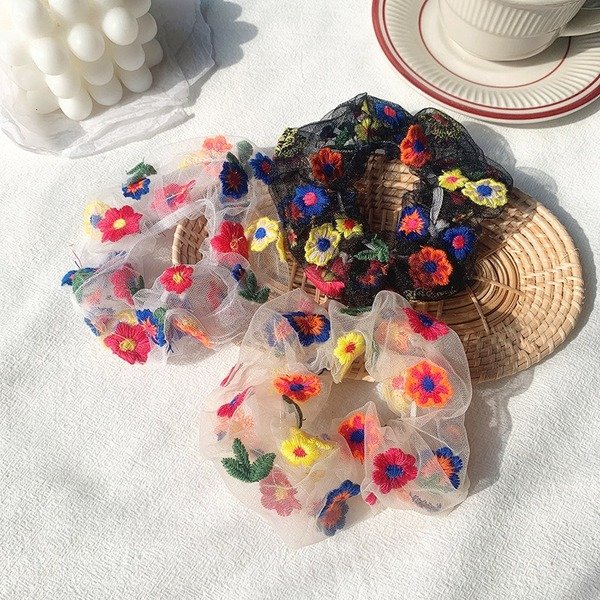 Wholesale release rubber band colored daisies retro hair bands JDC-HS-H422 Hair Scrunchies 妙德 Wholesale Jewelry JoyasDeChina Joyas De China