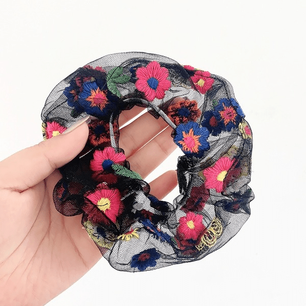 Wholesale release rubber band colored daisies retro hair bands JDC-HS-H422 Hair Scrunchies 妙德 Wholesale Jewelry JoyasDeChina Joyas De China