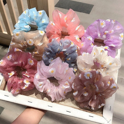 Wholesale release rubber band colorful daisy hair ring JDC-HS-H420 Hair Scrunchies 妙德 Wholesale Jewelry JoyasDeChina Joyas De China