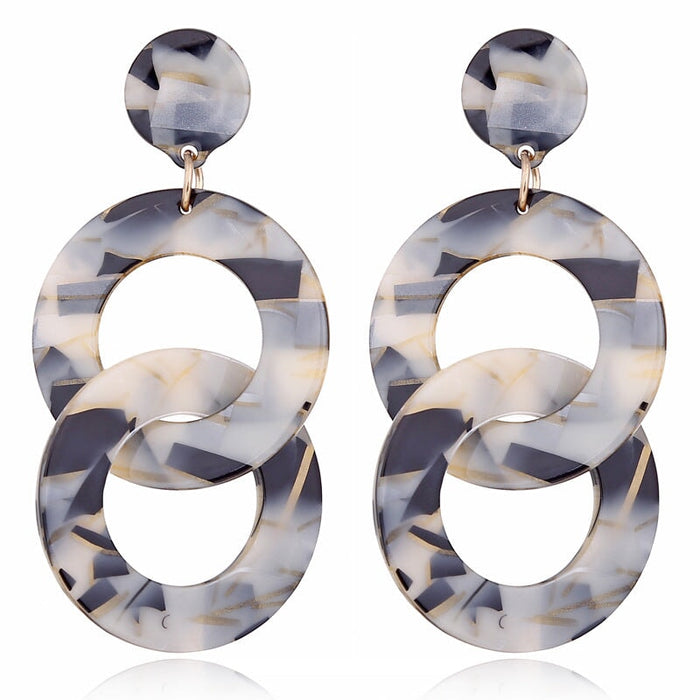 Wholesale Resin Acrylic Hoop Chain Earrings JDC-ES-JuF001 Earrings 巨发 1985 Wholesale Jewelry JoyasDeChina Joyas De China