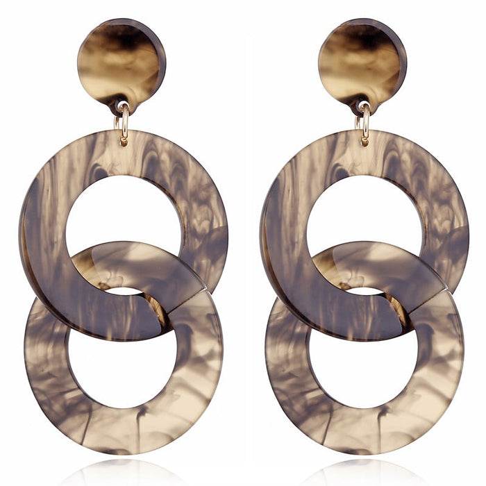 Wholesale Resin Acrylic Hoop Chain Earrings JDC-ES-JuF001 Earrings 巨发 1988 Wholesale Jewelry JoyasDeChina Joyas De China