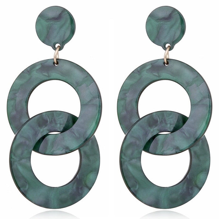 Wholesale Resin Acrylic Hoop Chain Earrings JDC-ES-JuF001 Earrings 巨发 1989 Wholesale Jewelry JoyasDeChina Joyas De China