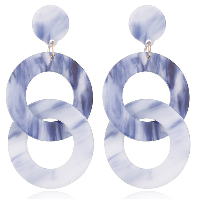 Wholesale Resin Acrylic Hoop Chain Earrings JDC-ES-JuF001 Earrings 巨发 Wholesale Jewelry JoyasDeChina Joyas De China