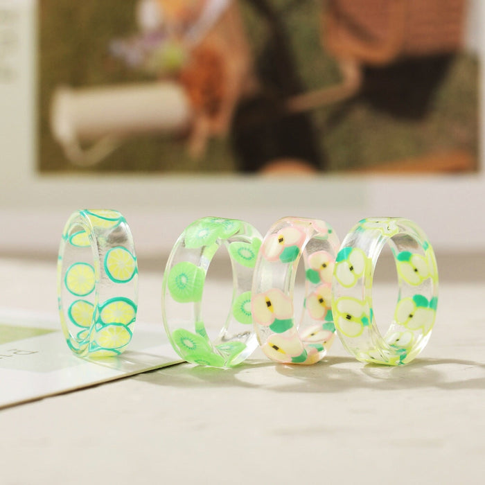 Wholesale Resin Fruit Rings JDC-RS-F108 Rings 韩之尚 Wholesale Jewelry JoyasDeChina Joyas De China