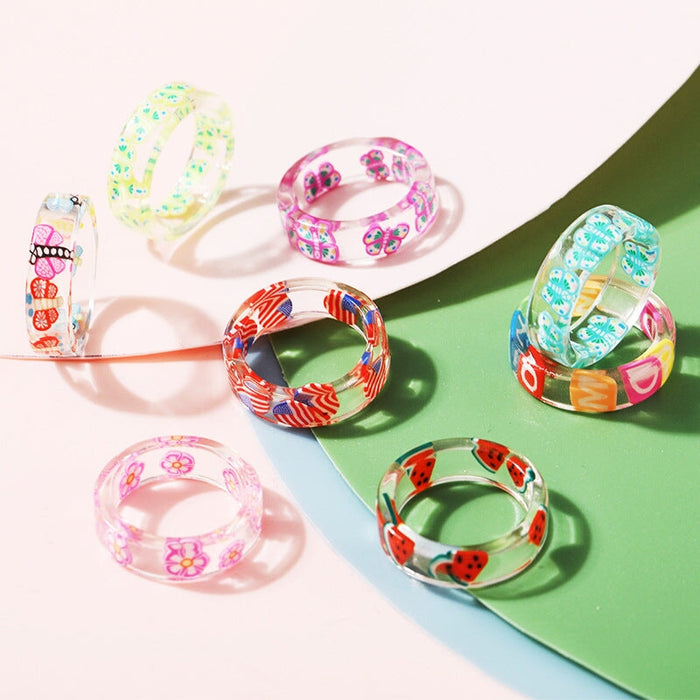 Wholesale Resin Fruit Rings JDC-RS-F108 Rings 韩之尚 Wholesale Jewelry JoyasDeChina Joyas De China