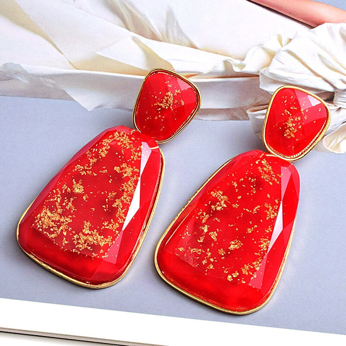 Wholesale Resin Plastic Geometric Shape Earrings JDC-ES-SK020 Earrings 深刻 orange Wholesale Jewelry JoyasDeChina Joyas De China