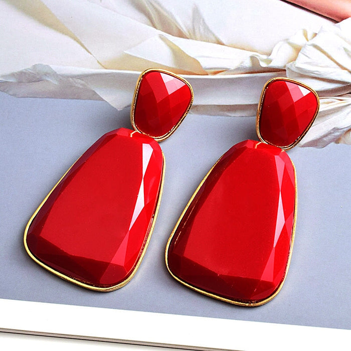 Wholesale Resin Plastic Geometric Shape Earrings JDC-ES-SK020 Earrings 深刻 white Wholesale Jewelry JoyasDeChina Joyas De China