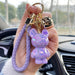 Wholesale Resin Symphony Bear BV Rope Keychain JDC-KC-WQK104 Keychains 沃齐克 purple Wholesale Jewelry JoyasDeChina Joyas De China