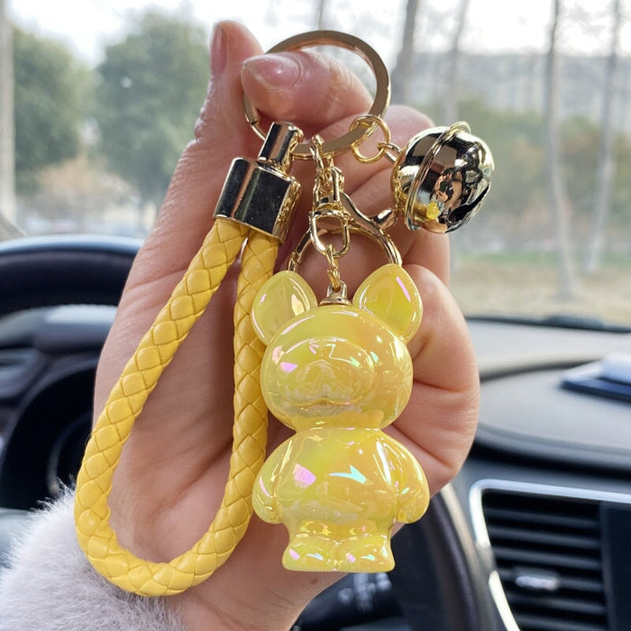 Wholesale Resin Symphony Bear BV Rope Keychain JDC-KC-WQK104 Keychains 沃齐克 yellow Wholesale Jewelry JoyasDeChina Joyas De China