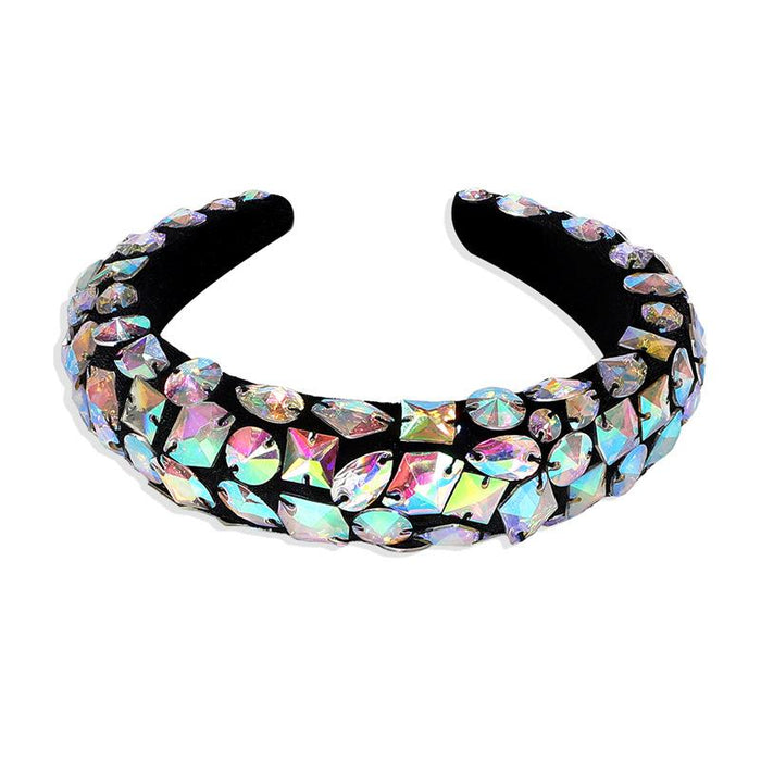 Bulk Jewelry Wholesale Retro Baroque wind wide thick sponge hair full of luxury ultravanic headband Europe and America Wholesale factory from China YIWU China