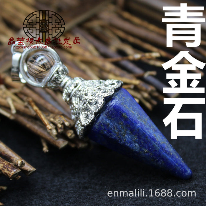 Wholesale retro palace style pendulum hexagonal column pendant jewelry JDC-CS-Jinshe002 charms 金蛇 lapis lazuli purity Wholesale Jewelry JoyasDeChina Joyas De China