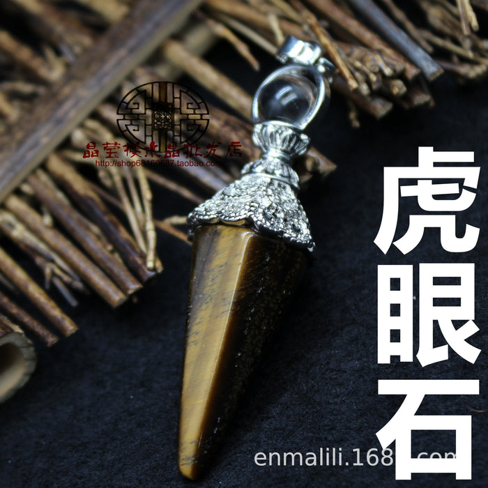 Wholesale retro palace style pendulum hexagonal column pendant jewelry JDC-CS-Jinshe002 charms 金蛇 tiger eye stone purity Wholesale Jewelry JoyasDeChina Joyas De China