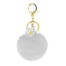 Wholesale rex rabbit hair daisies keychain MOQ≥10 JDC-KC-YZ014 Keychains 永泽 4b minimum 10 pieces for wholesale Wholesale Jewelry JoyasDeChina Joyas De China