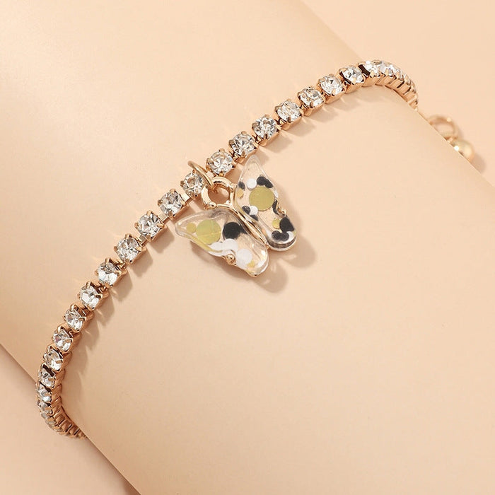 Wholesale Rhinestone Alloy Butterfly Bracelet Tennis Chain JDC-BT-NZ036 Bracelet 奈珠 Wholesale Jewelry JoyasDeChina Joyas De China
