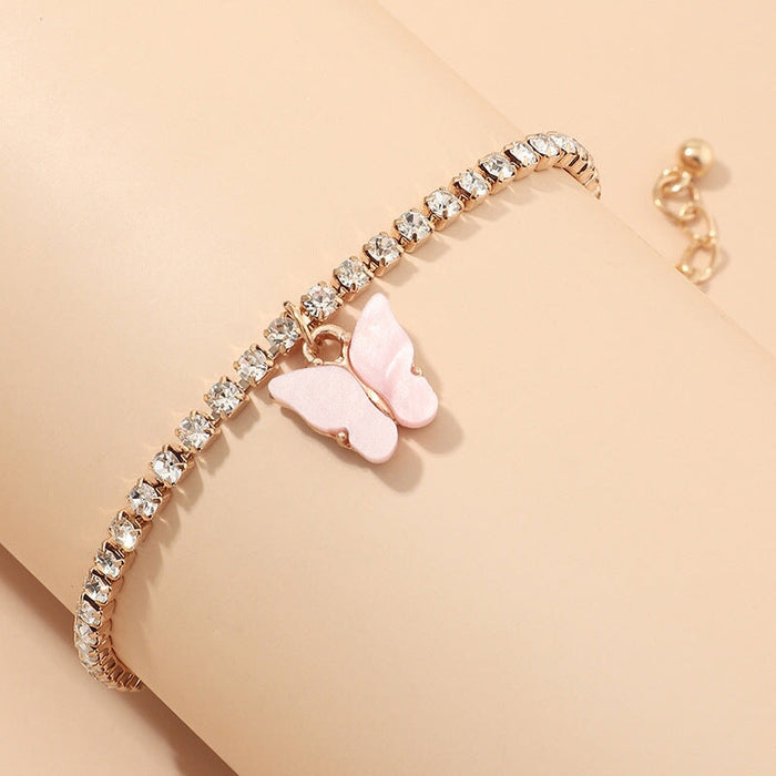 Wholesale Rhinestone Alloy Butterfly Bracelet Tennis Chain JDC-BT-NZ036 Bracelet 奈珠 BZ1234fense Wholesale Jewelry JoyasDeChina Joyas De China