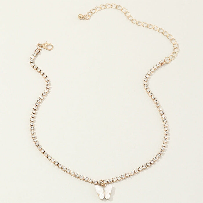 Wholesale Rhinestone Alloy Butterfly Bracelet Tennis Chain JDC-BT-NZ036 Bracelet 奈珠 NZ1826baise Wholesale Jewelry JoyasDeChina Joyas De China