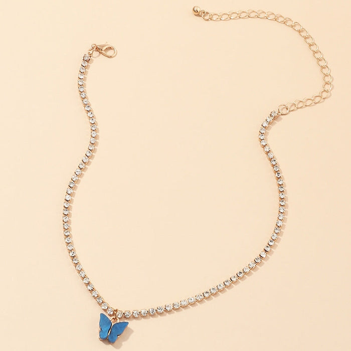 Wholesale Rhinestone Alloy Butterfly Bracelet Tennis Chain JDC-BT-NZ036 Bracelet 奈珠 NZ1826baolan Wholesale Jewelry JoyasDeChina Joyas De China