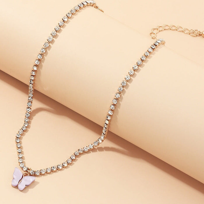 Wholesale Rhinestone Alloy Butterfly Bracelet Tennis Chain JDC-BT-NZ036 Bracelet 奈珠 NZ1826danzi Wholesale Jewelry JoyasDeChina Joyas De China