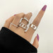 Wholesale Rhinestone Alloy Butterfly Ring Set JDC-RS-F102 Rings 韩之尚 54521 silver Wholesale Jewelry JoyasDeChina Joyas De China