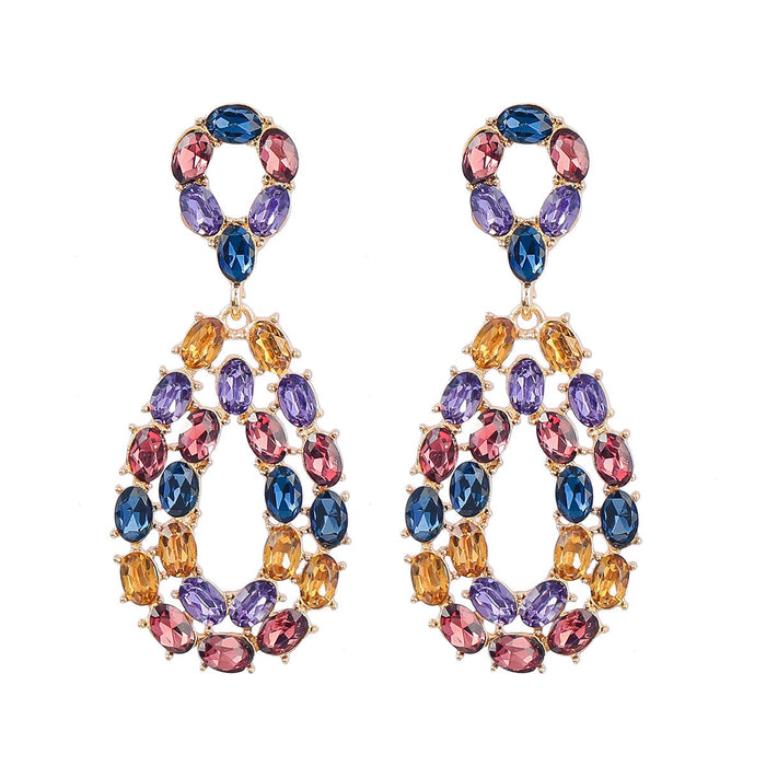 Wholesale Rhinestone Alloy Earrings JDC-ES-JL945 Earrings 氿乐 purple Wholesale Jewelry JoyasDeChina Joyas De China