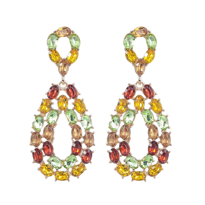 Wholesale Rhinestone Alloy Earrings JDC-ES-JL945 Earrings 氿乐 yellow Wholesale Jewelry JoyasDeChina Joyas De China