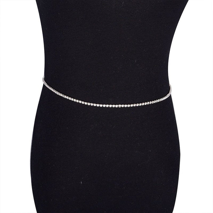 Wholesale Rhinestone Butterfly Metal Waist Chain JDC-BJ-TZ005 Body Jewelry 天缀 single circle silver Wholesale Jewelry JoyasDeChina Joyas De China
