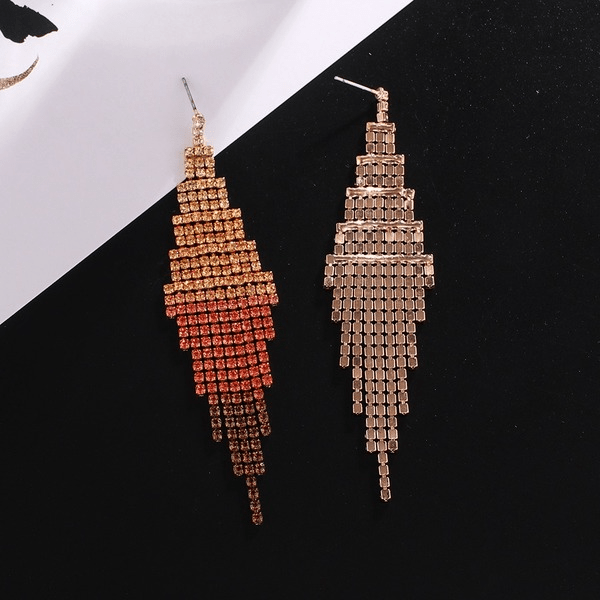 Wholesale Rhinestone Claw Chain Long Fringe Gradient Earrings JDC-ES-ZHONGW012 Earrings 众薇 Wholesale Jewelry JoyasDeChina Joyas De China