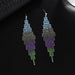 Wholesale Rhinestone Claw Chain Long Fringe Gradient Earrings JDC-ES-ZHONGW012 Earrings 众薇 Blue Wholesale Jewelry JoyasDeChina Joyas De China