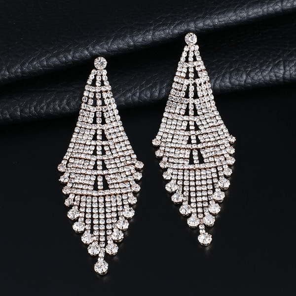 Wholesale Rhinestone Claw Chain Long Tassel Full Rhinestone Earrings JDC-ES-ZHONGW017 Earrings 众薇 Wholesale Jewelry JoyasDeChina Joyas De China