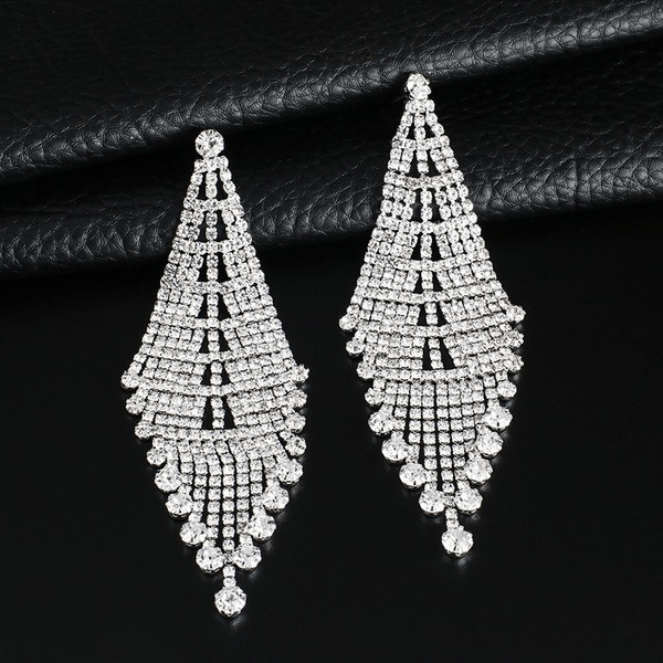 Wholesale Rhinestone Claw Chain Long Tassel Full Rhinestone Earrings JDC-ES-ZHONGW017 Earrings 众薇 Wholesale Jewelry JoyasDeChina Joyas De China