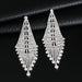 Wholesale Rhinestone Claw Chain Long Tassel Full Rhinestone Earrings JDC-ES-ZHONGW017 Earrings 众薇 silver Wholesale Jewelry JoyasDeChina Joyas De China