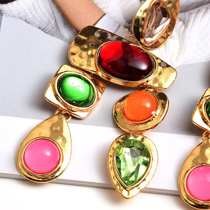 Wholesale Rhinestone Color Plating Alloy Earrings JDC-ES-SK074 Earrings 深刻 Wholesale Jewelry JoyasDeChina Joyas De China