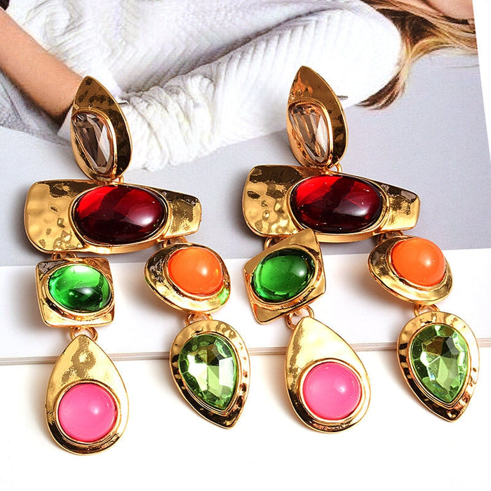 Wholesale Rhinestone Color Plating Alloy Earrings JDC-ES-SK074 Earrings 深刻 Wholesale Jewelry JoyasDeChina Joyas De China